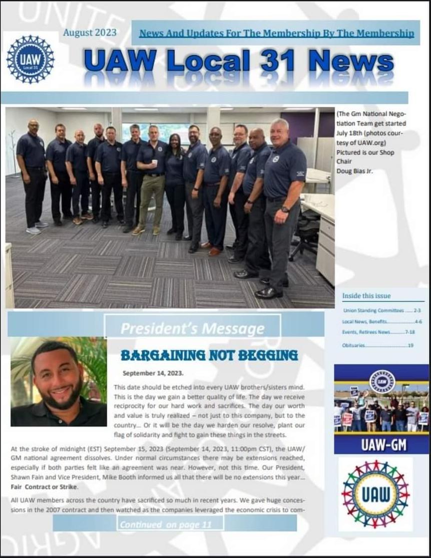UAW Local 31 News August Edition